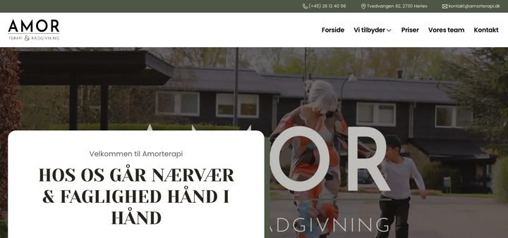 Forsiden på amorterapi.dk