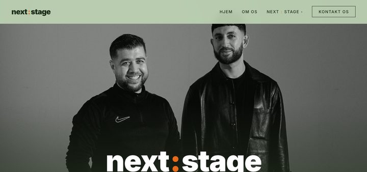 Forsiden på nextstage.dk